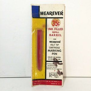 1960's Wearever Ink Filled Barrel Refill Felt Tip Pen New Sealed Fountain Red